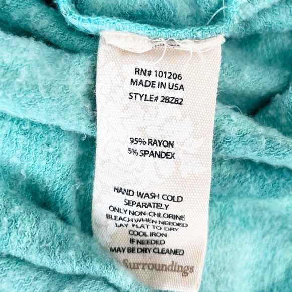 Soft Surroundings Turquoise Long Sleeves Sweatshirt Tunic Size Xsmall - Picture 16 of 16